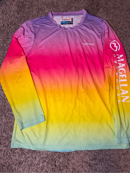 Magellan Outdoors Other - Magellan Outdoors Kids Ombre Sun Shirt - Pink, Yellow, Purple
